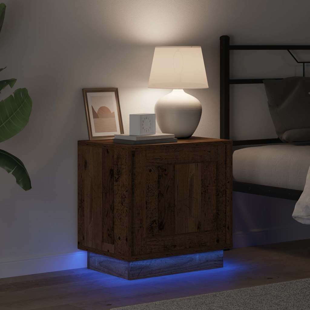 Bedside Cabinet with 2 pcs Old wood 44 x 34.5 x 45 cm